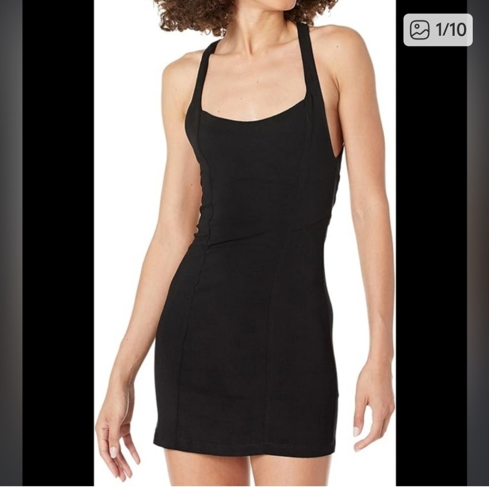 Free People Black Backless Dress